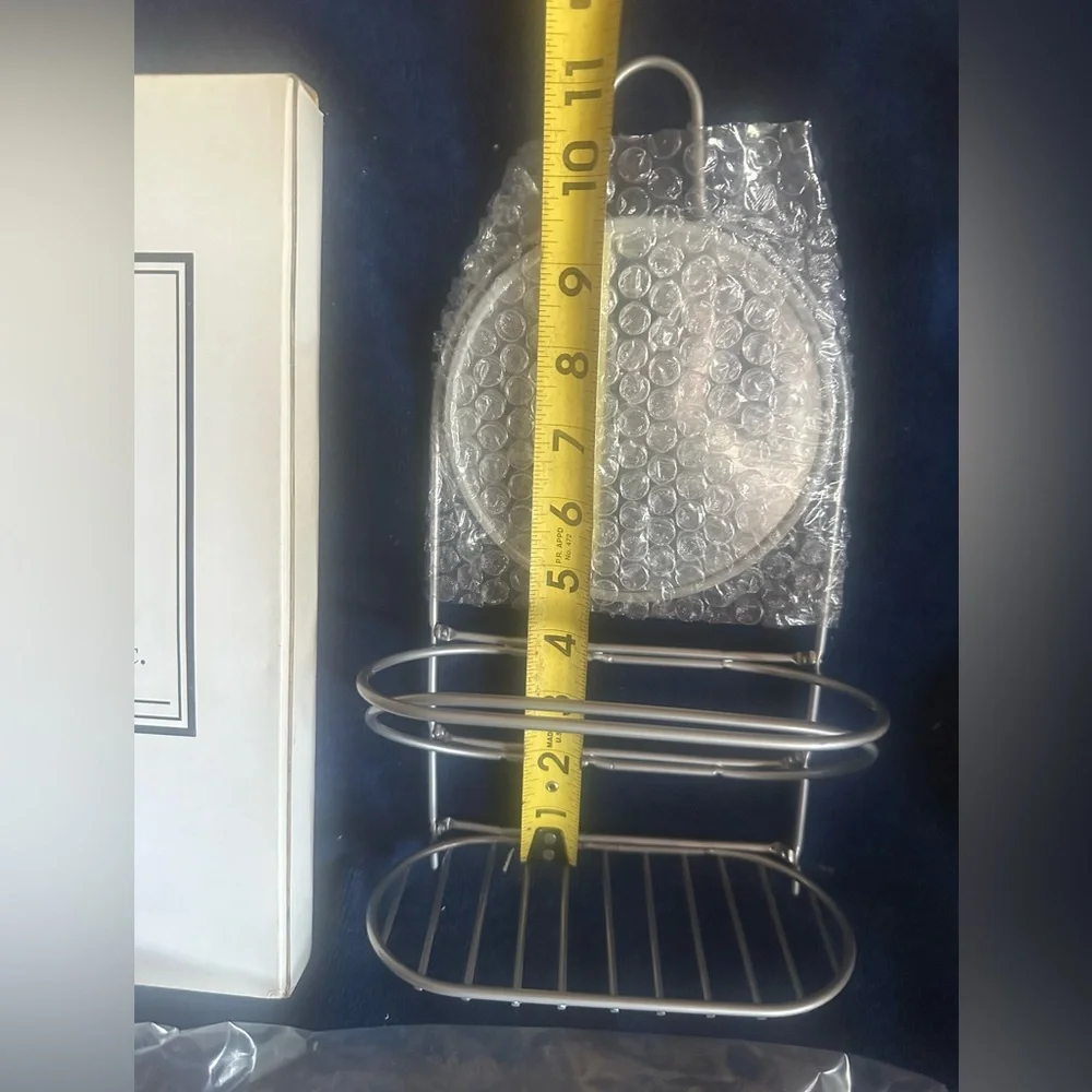 NIB Avon Wire Chrome Metal Folding Shower Caddy W/Mirror Bathroom Accessory
